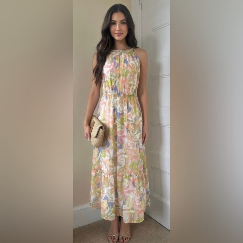 Bloomingdales Aqua Floral Dress
